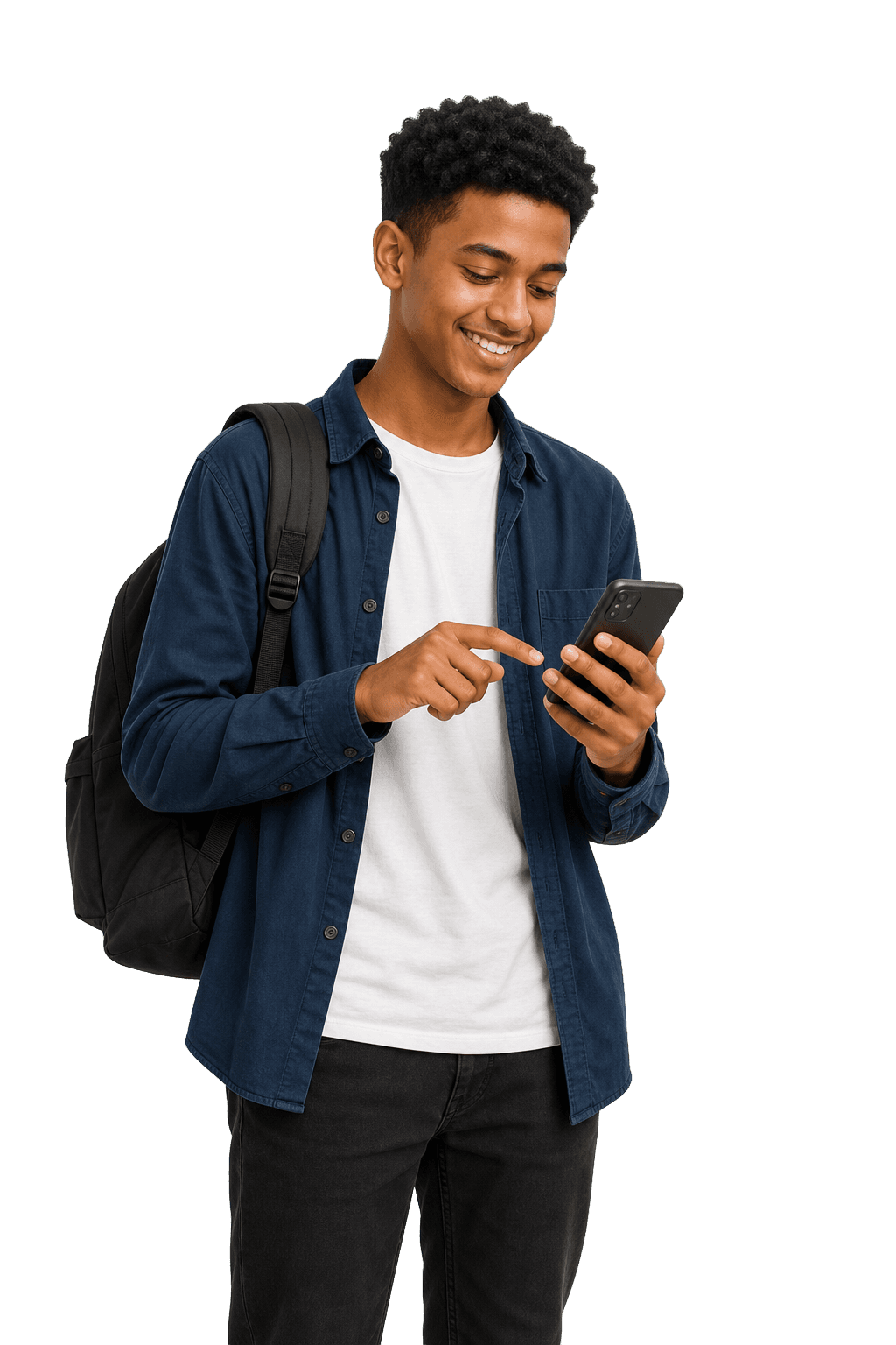 Student using LucyBridge on a phone