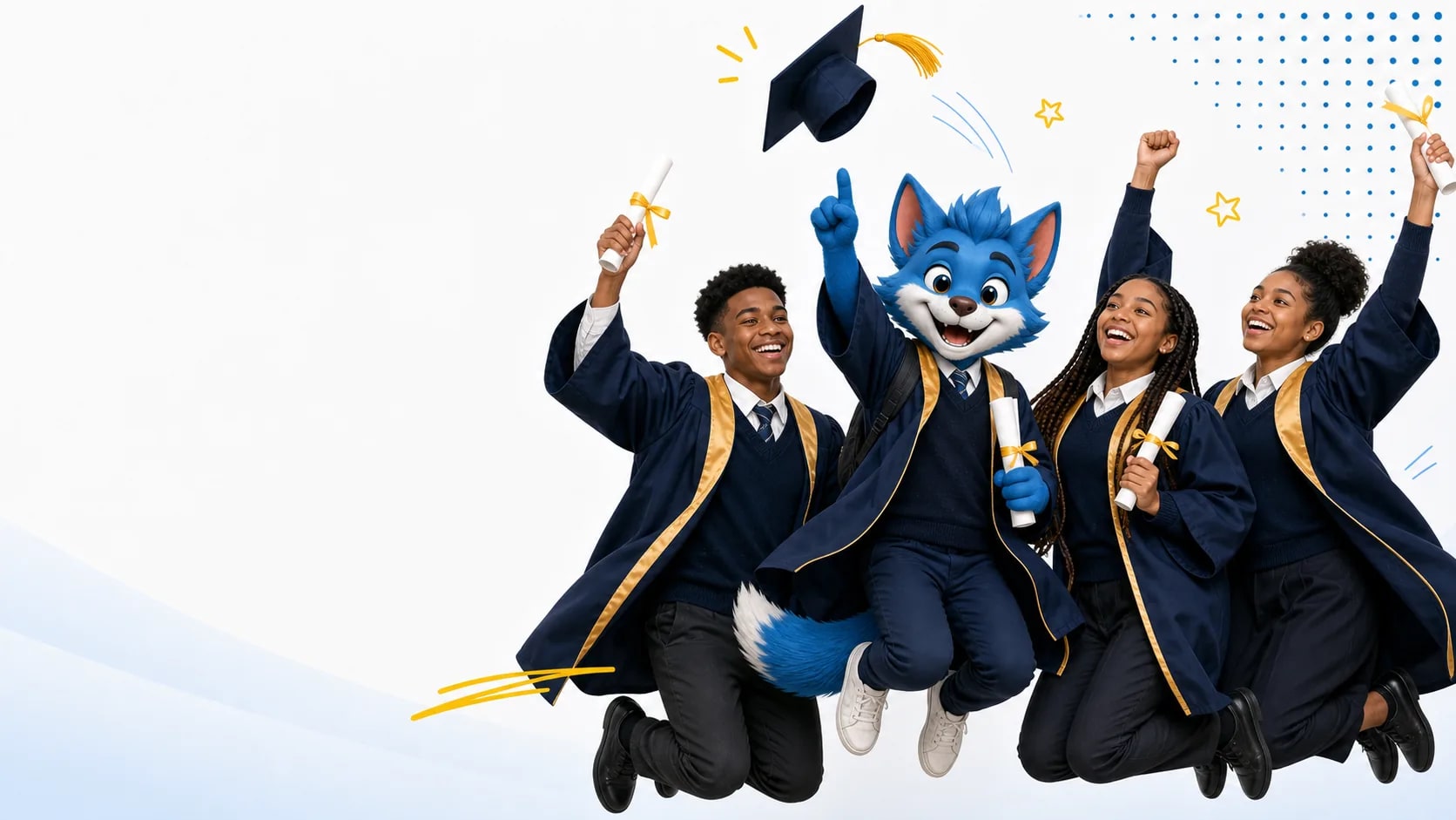 Student celebrating exam progress with Luma