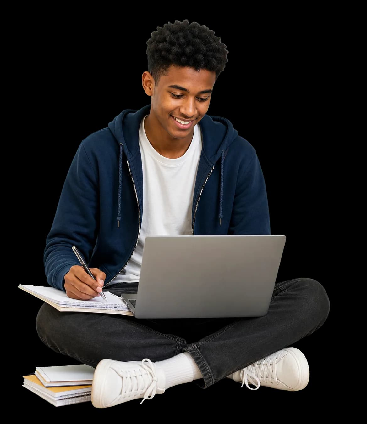 Student studying on LucyBridge