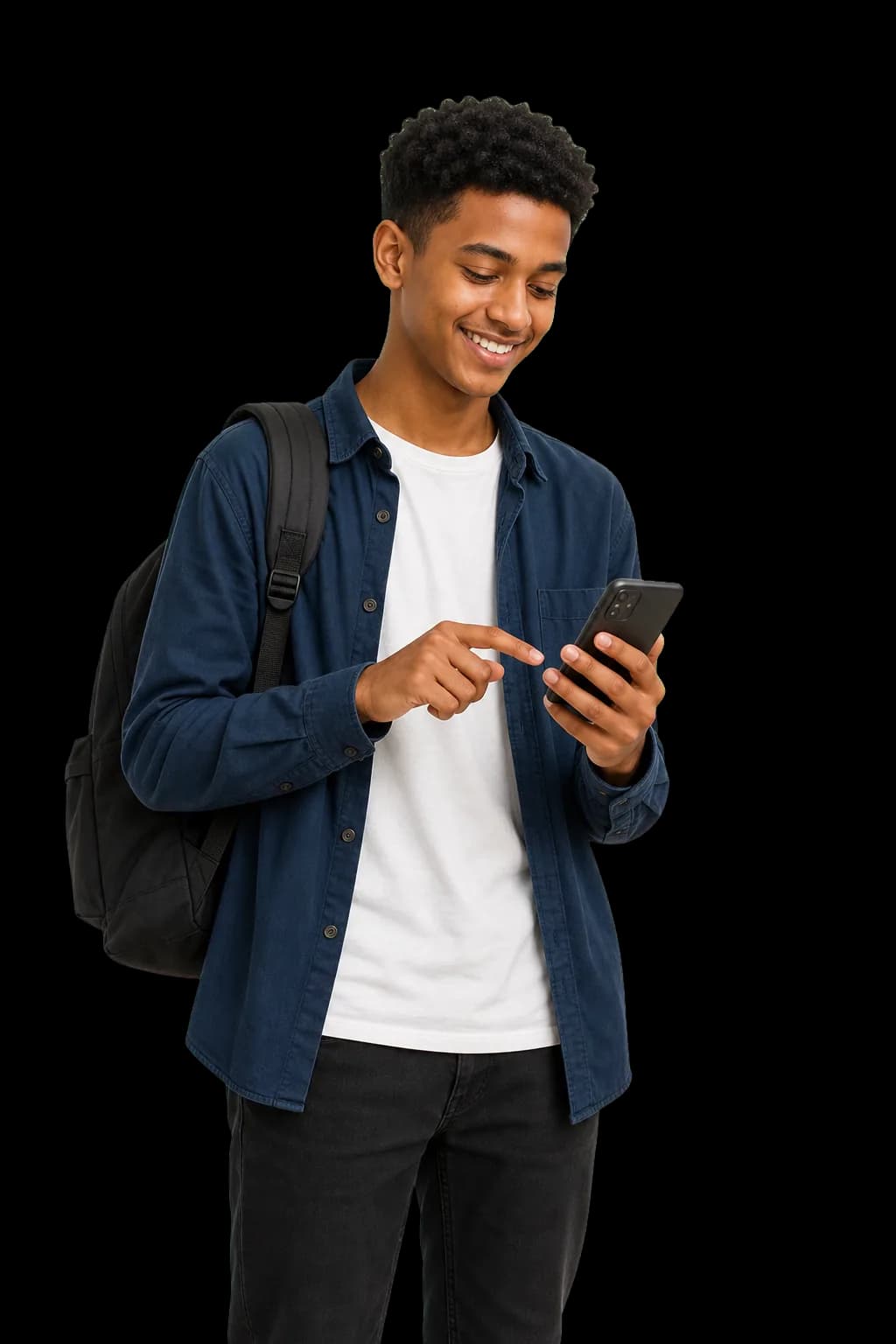 Student using LucyBridge on a phone